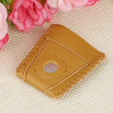 2pcs Large Leather Thimble Set with Metal Tip for Sewing, Size: approx 3cm & 4cm