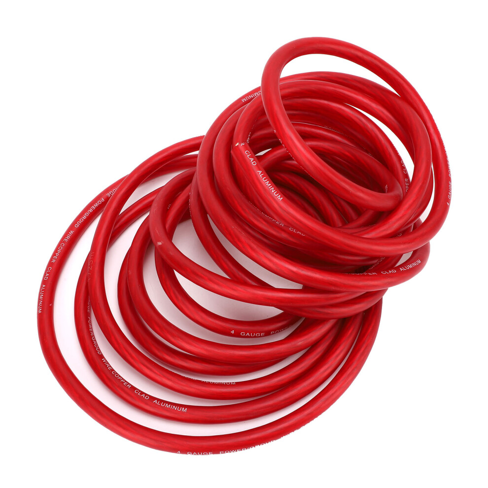 4 Gauge Copper Clad Aluminum Wire 25Ft Power/Ground For Car Rv Trailer Red 8231334388508