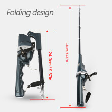 Plastic Portable Folding Fishing Rod with Enclosed Reel and Tackle Box