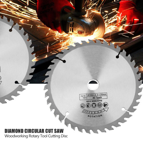 165mm X 20mm Diamond Circular Saw Blade with 40 Sharp Teeth for Cutting 2