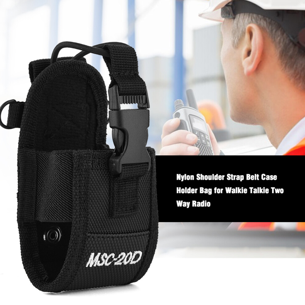 Two Way Radio Nylon Belt Holder With Shoulder Strap Compact Walkie Talkie Case 6901334393971