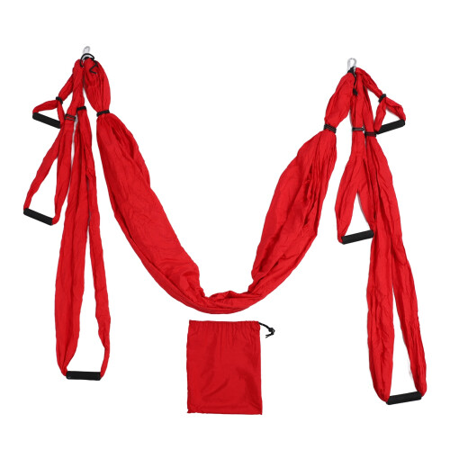 Aerial Yoga Swing Set Polyester Cotton Adjustable Red for Flexibility 1