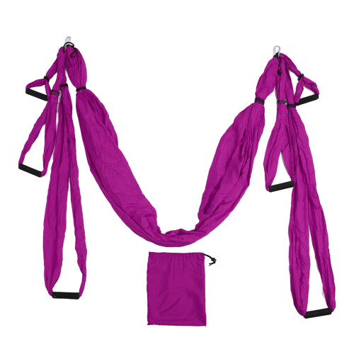 Purple Aerial Yoga Swing Set Polyester Cotton Adjustable for Flexibility Exercise 1