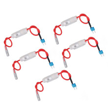 ATS Mini 5 pezzi Portafusibile per auto 15A 6x30mm Rosso 12in