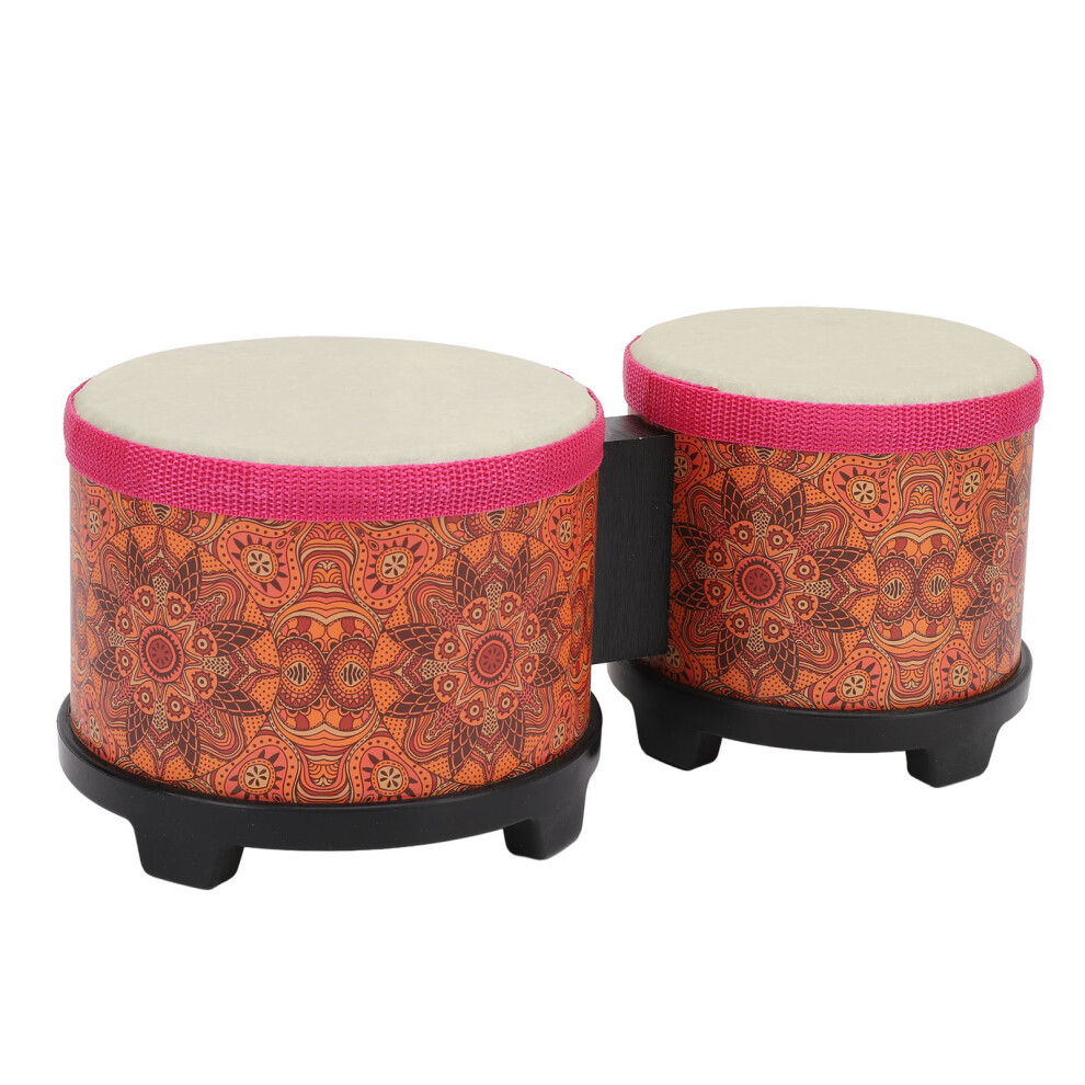 5 Inch 6 Inch Bongo Drum Set for Kids & Adults Orange Textured Percussion