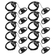 10Pcs Radio 2 Pin Advanced D Shape Clip-Ear Ptt Headset Earpiece Mic