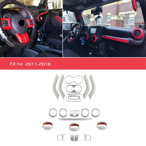 Kit di rivestimento per interni auto, 21 pezzi, argento 2