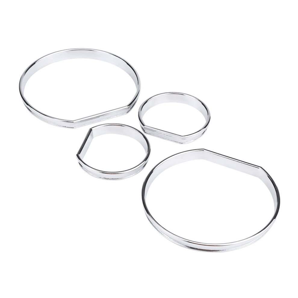4Pcs Chrome Car Dashboard Speedometer Frame Rings For Bmw E46 8721334401036