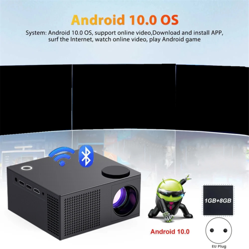 Projector 4K Android 10.0 TFlag Support 720P Wifi LED EU Plug 2