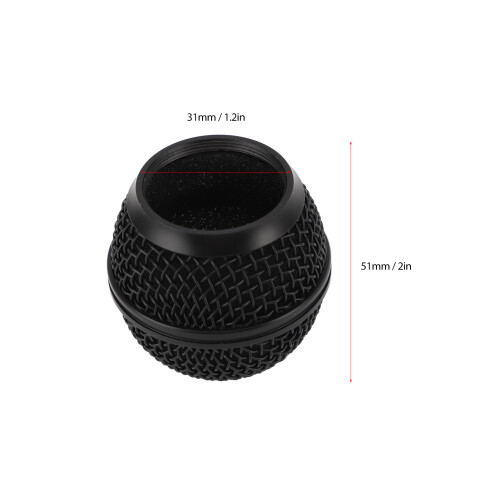 Microphone Replacement Head, Black, 51mm, Fit SM58 & BETA58 1