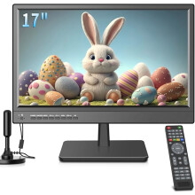 ZOSHING 17" 1080P Screen TV,Small TV with freeview Reception and aerial,AC/DC12V,HDMI USB and VGA Input Ports for Camper,Bedroom (NO with WIFI/Blueto