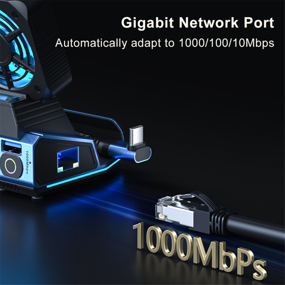Docking Station Dual Cooling Fan Pd100w Gigabit Ethernet:9 In 1 4713699814709