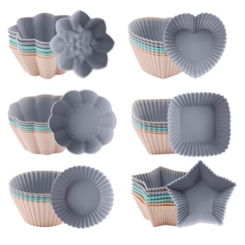 36pcs Silicone Muffin Moulds, Non-Stick Silicone Baking Moulds