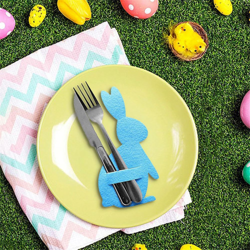 Cutlery Storage Bag Easter Bunny Cutlery Set Blue 2