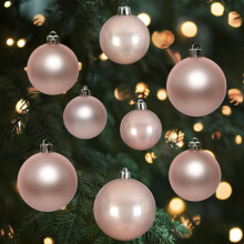 30 Blush Pink Christmas Tree Baubles Shatterproof