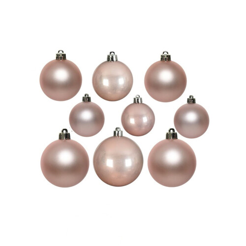 30 Blush Pink Christmas Tree Baubles Shatterproof 2