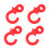 Red Rubber Compound Bow Shock Absorbers Set of 4 - High Performance 8