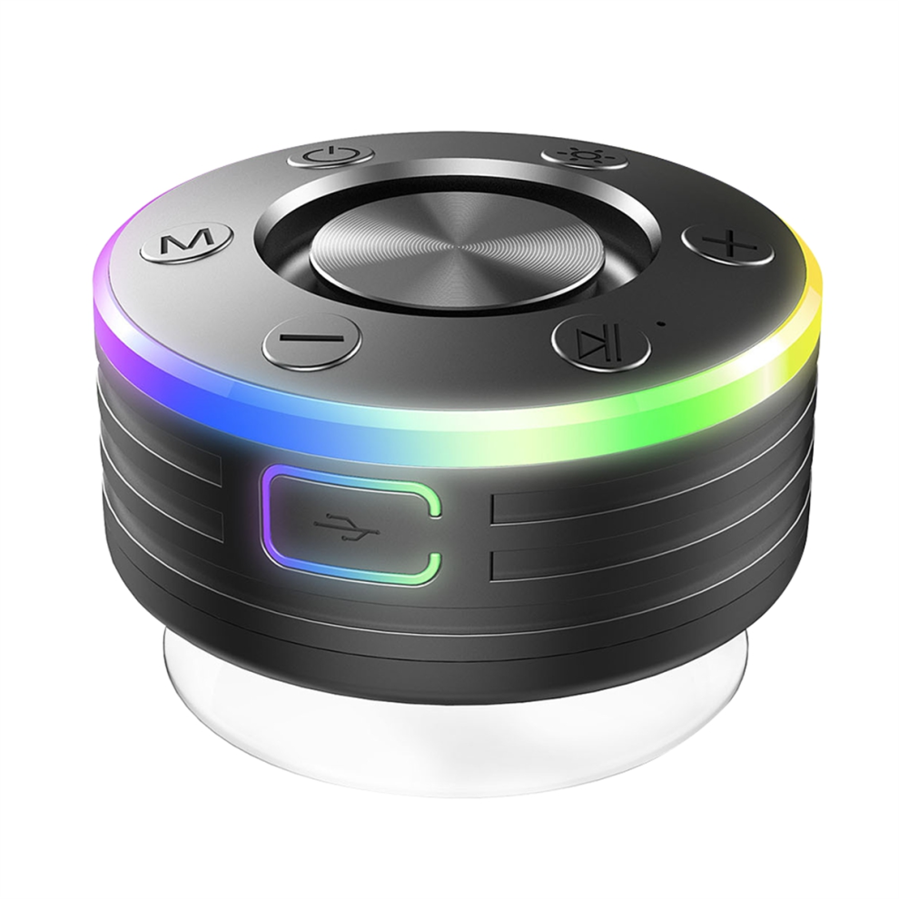 Shower Speaker Bluetooth With Suction Cup For Bathroom Pool Black 4713699894145
