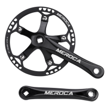 Juego de bielas plegables de velocidad con orificios cuadrados para bicicleta, color negro