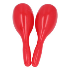 2Pcs Red Oval Shaped Plastic Music Maracas|KTV Party Kindergarten Rattles
