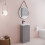 Balterley Grey 400mm Floor Standing Cloakroom Vanity Basin Unit with Black Handle Compact Bathroom Storage 4