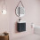 Balterley Dark Grey 400mm Wall Hung Cloakroom Vanity Basin Unit with Black Handle Compact Bathroom Storage 4