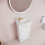 Balterley White 400mm Floor Standing Cloakroom Vanity Basin Unit with Brushed Brass Handle Compact Bathroom Storage 3