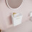 Balterley White 400mm Wall Hung Cloakroom Vanity Basin Unit with Brushed Brass Handle Compact Bathroom Storage 3