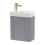 Balterley Grey 400mm Wall Hung Cloakroom Vanity Basin Unit with Brushed Brass Handle Compact Bathroom Storage 1