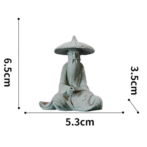 Mini statue de pêcheur S - décor d'aquarium en grès 1