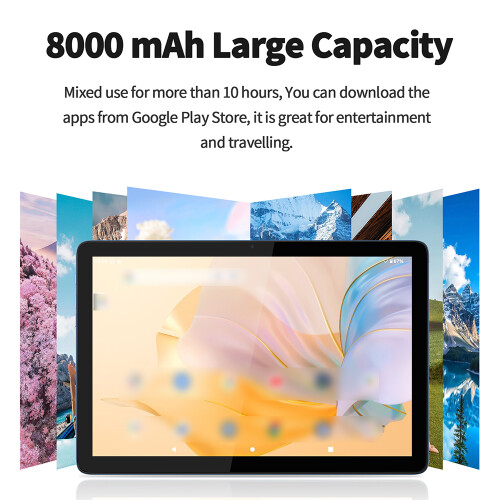 10.1-inch Android 13 Tablet 8GB RAM 128GB +1TB Expandable Gray 1