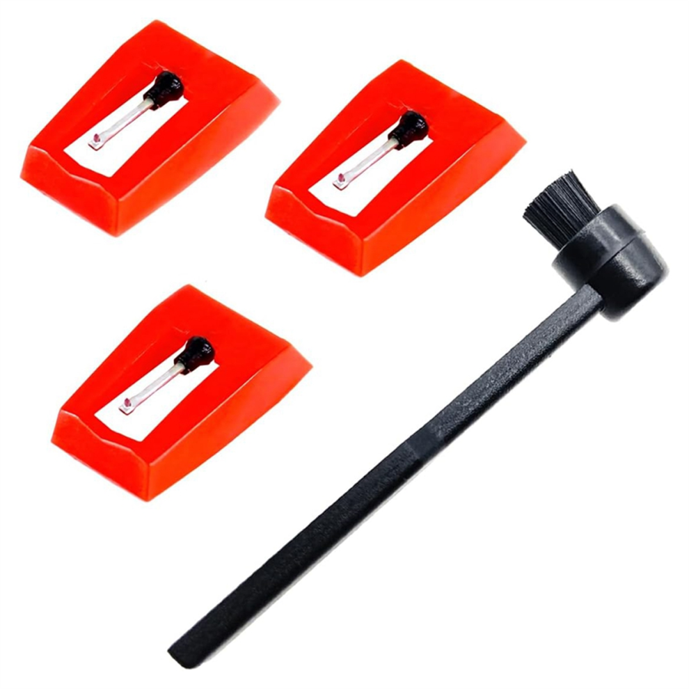 3 Pack Record Player Needles Replacement With Stylus Cleaning Brush, 4713699879180