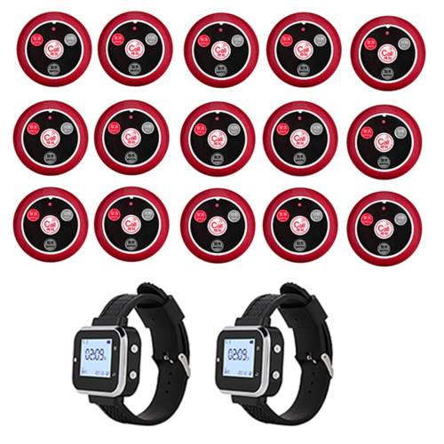 Wireless Calling System Button 2 Watch Waiter Pager (UK)