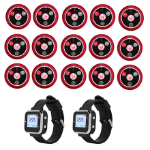 Wireless Calling System Button 2 Watch Waiter Pager (EU)