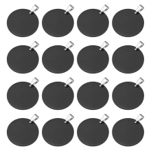 16 stuks metalen stempelplaatjes 30 mm ronde hondenpenningen zwart