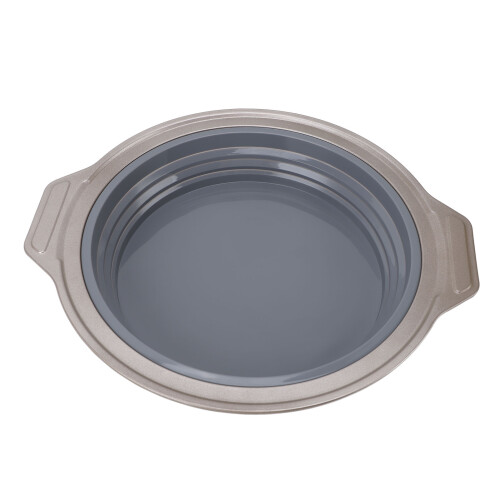 Graue Silikon-Faltbackform, rund, Ø 22 cm 2
