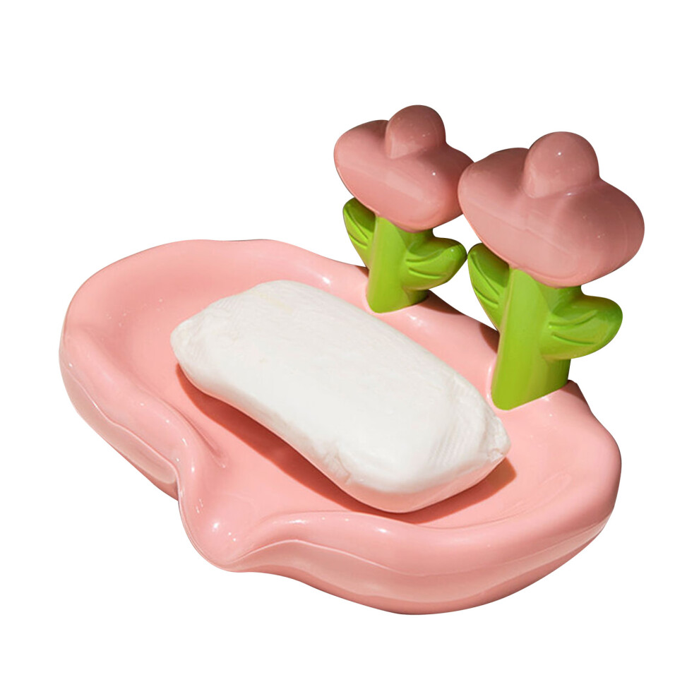 Pink ABS Flower Soap Holder for Bathroom and Shower, Easy Clean-image-OPC-PJCXTMP-NEW