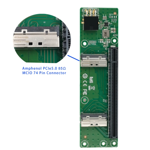 2x MCIO x8 σε υποδοχή PCIe5.0 x16 Riser XIC 0516PE 1