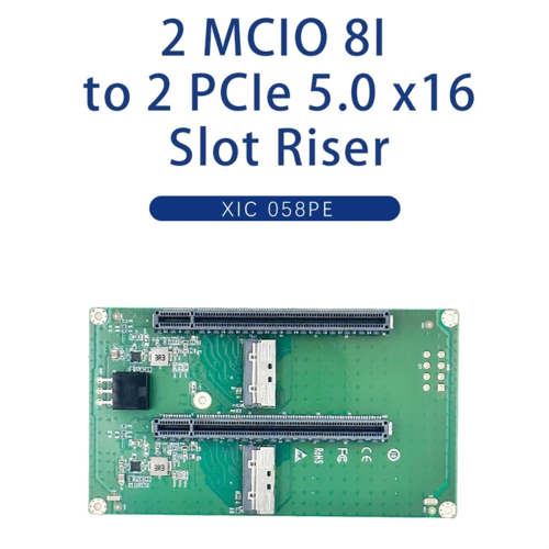 Διπλή κάρτα ανύψωσης MCIO 8I σε 2* υποδοχή PCIe5.0 x16 1