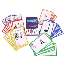 Schede didattiche musicali Carta colorata in rame Codice colore pianoforte