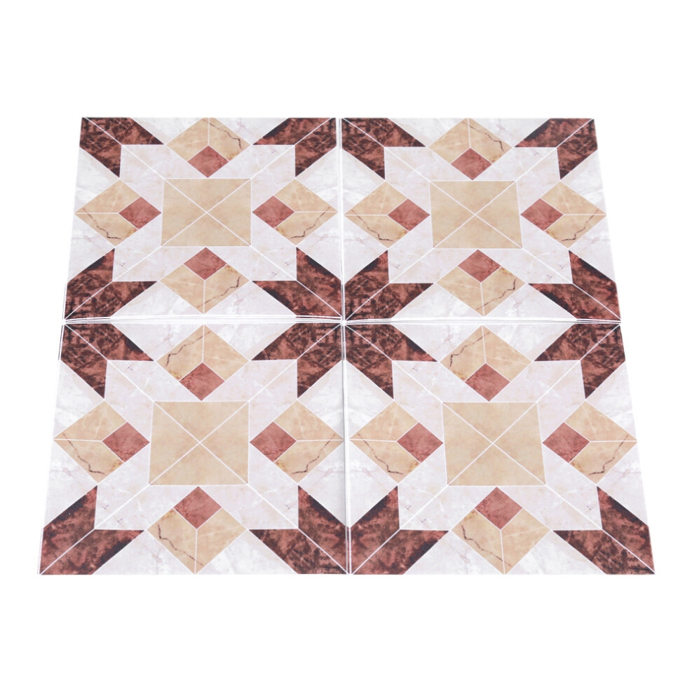 Pvc Tile Wall Stickers 12Cm X 12Cm 10Pcs Self Adhesive 3D Floor Decor Pack 8191334429246