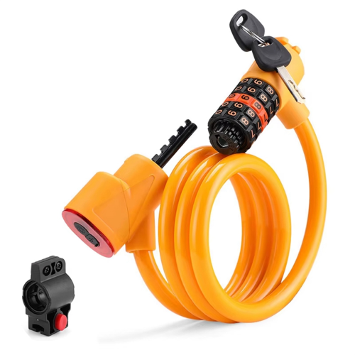 Bicycle Lock with Light 5 Digit Security Password Bike Lock Yellow