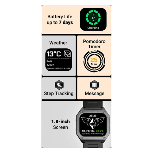 1.8-Inch Screen BTC Watch Multi-Function Wristband Watch Bitcoin 2