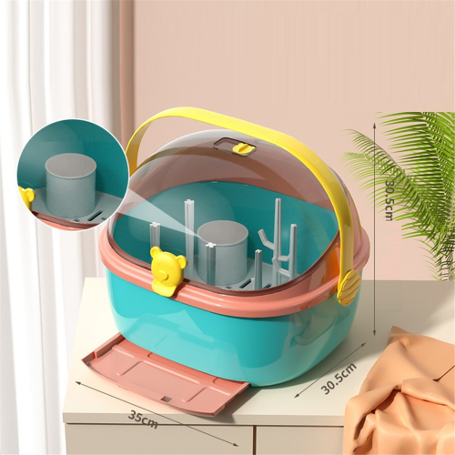 Baby Bottle Storage Box,Waterproof Mold Holder,Cup Organizer with Lid 1