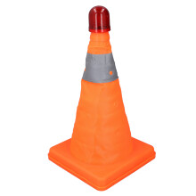 2er Set 30cm klappbare Warnkegel mit reflektierenden Streifen & Lichtern, Orange