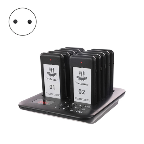 Wireless Restaurant Pager+10 Coasters Buzzer Pager Receiver EU Plug 1