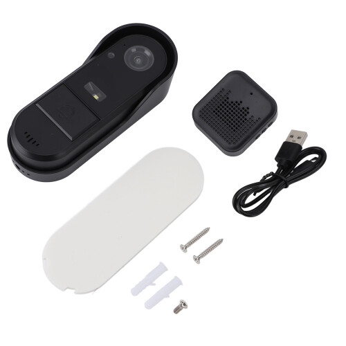 Sonnette vidéo HD 8 MP 125 1000 mAh IP65 Noir 1