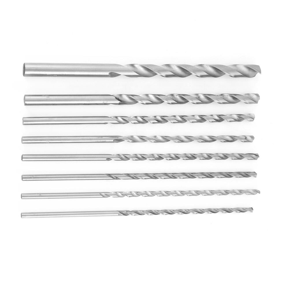 8Pcs Extra Long Hss Twist Drill Bits Set 4-10Mm For Wood & More 3361334440854