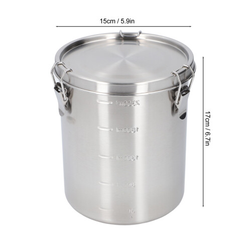 Edelstahl 304SS Haustierfutterbehälter 2500 ml 15x17 cm 1