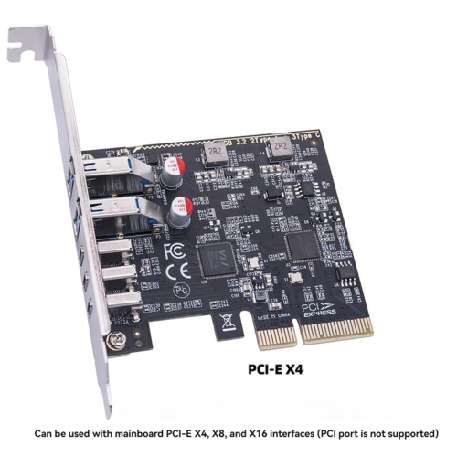 Κάρτα επέκτασης USB 2 θυρών USB 3.2 GEN2 USB-A + 3 θυρών Type C 10Gbps 2
